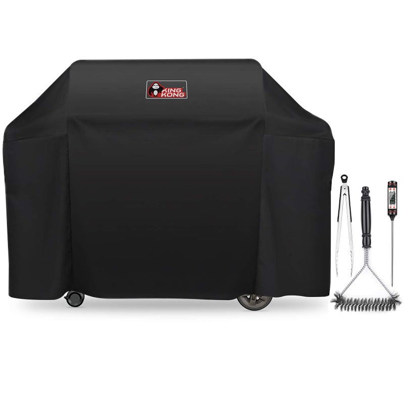 Kingkong 7131 Grill Cover for Weber Genesis II 4 Burner Grill including Brush, Tongs and Thermometer - Image 1